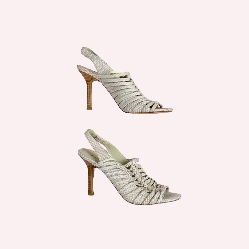Elizabeth and James Snakeskin Slingback Sandals